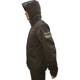 Resim Üçrenk Motosiklet Yağmurluğu Unisex Yağmurluk Cepli File Astarlı Kapşonlu Hafif Su Geçirmez Membran Kumaş 