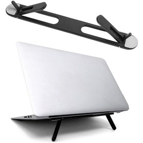 Resim Hobibahçem 2 Kademeli Katlanabilir Laptop Standı - Kendiliğinden Güçlü Yapışkanlı, Ergonomik Tablet Yükseltici 