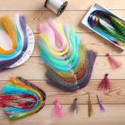 Resim TAKBAS 10 adet/Set Flash Fly Fishing Thread Malzeme, 15 Farklı Renk, İdeal Fly Line Jig Hook Bait Dekorasyon, Mükemmel Kuru Fly ve Fly Tying Thread, Fly Balıkçıları için Gerekli 