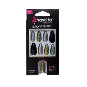 Resim Nascita Luxe Edition Badem Silver Takma Tırnak S281 24'lü 