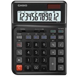 Resim Casio DE-12E-BK Siyah 12 Hane Masa Üstü Ergonomik Tuşlu Hesap Makinesi 