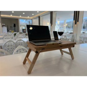 Resim Genel Markalar 54 cm Keyif Tepsisi- Laptop-tablet Standı-kitap Okuma-sehpa 30 cm 30 cm Beyaz Ahşap 