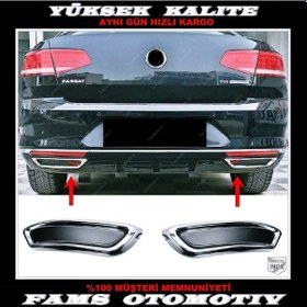 Resim Vw Passat B8 Krom Egzos Çıkış Görünümü Difüzör 2014-2019 P.Çe... 