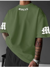 Resim Snapbuy Harf Baskılı Spor Tişört - Kısa Kollu Unisex Günlük Yazlık Tişörtbejerkek Bej 