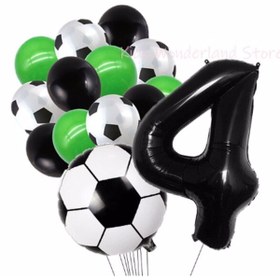 Resim Parti Station Futbol Topu Maç 4 Yaş Balon Set Futbol Topu Maç Konsept Doğum Günü Set 
