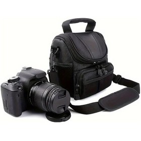 Resim Motion003 Siyah-m Şık Fotoğraf Çantası Hafif Nylon Seyahat Çantası Ayarlanabilir Askı Çok Bölmeli 