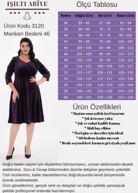Resim IŞILTI ABİYE BÜYÜK BEDEN KADİFE ESNEK LİKRALI KRUVAZE YAKA YARIM KOL KİLOŞ ETEK MİDİ BOY ABİYE 3120 