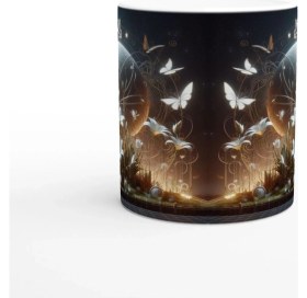 Resim Başak Burcu Baskılı Kahve Kupası - Ay Işığında Zodyak Bahçesi Vs3 