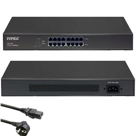 Resim Switch Hub 16 Port Gigabit 10/100/1000 Mbps Rock Uyumlu Everest G 