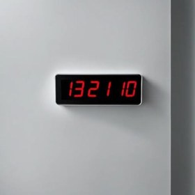 Resim SANEC Saniyeli Dijital Led Duvar ve Masa Saat ve Derece - Kırmızı (Kasa Ölçüsü: 16x65 cm) 