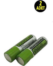 Resim usin 2 Adet 1100 Mah Nimh Aaa Şarj Edilebilir 1.2 Volt Standart Ince Kalem Pili (ŞARJLI KUMANDA PİLİ) 