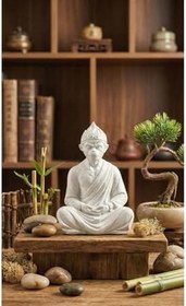 Resim ZEROXO Sun Wukong Maymun Kral Dekoratif Heykel - Zen Figürü Beyaz 