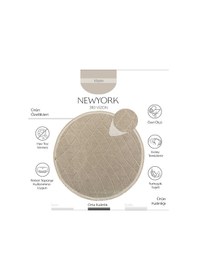 Resim Cool Halı Newyork 3110 Vizon Yumuşak Halı Salon Koridor Kesme Yolluk Yuvarlak Dokuma Makine Halısı 