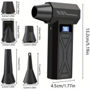 Resim Challenger 1 Takım 130000rpm Taşınabilir Hava Üfleyici Akıllı Ekran 4 Hız Ayarlı Led Işık 5 Nozul 