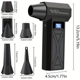 Resim Challenger 1 Takım 130000rpm Taşınabilir Hava Üfleyici Akıllı Ekran 4 Hız Ayarlı Led Işık 5 Nozul 