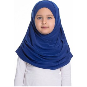 Resim Hürrem Bone Saks Mavisi Pratik Hazır Geçmeli Çocuk Tesettür Bone Sandy Kumaş Çok Renkli 