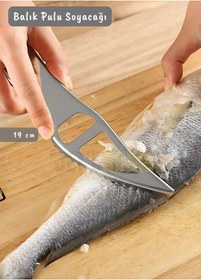 Resim Balık Pulu Soyacağı Şişe Açacağı Balık Soyucu Paslanmaz Çelik Balık Soyucu 19 Cm Metalik Gri 