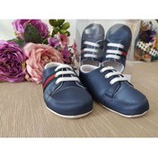 Resim bebekgarajı Bebiccino Bebek Şeritli Deri Converse 