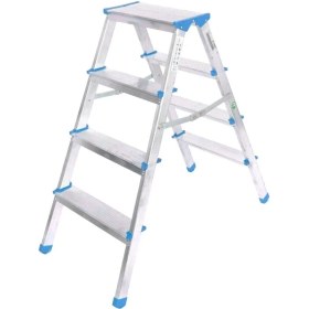 Resim İlk El Grup Ieg™ 4+4 Çift Basamaklı Alüminyum Metal Merdiven 