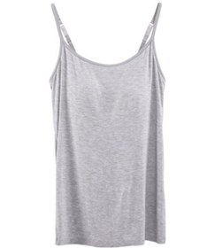 Resim Açık Gri Dip İç Giyim Şık Kolsuz Esnek Kaşkorse Üstler Yastıklı Sütyen Slim Fit Tank Üstleri Sütyen Yelek İç Giyim 