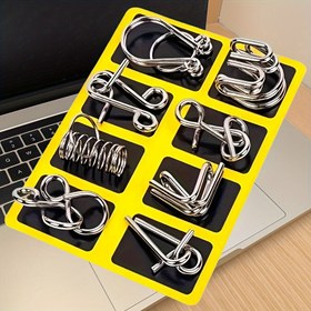 Resim Luban Kilidleri ile Genişletilmiş Metal Zeka Oyun Seti - Yetişkinler için Zorlu Beyin Oyunu, Mükemmel Noel, Cadılar Bayramı, Şükran Günü Hediyesi, Eğitici Oyuncaklar|Eğitici Oyun|Dayanıklı Metal Yapı 