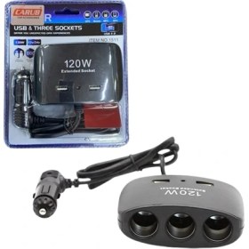 Resim Carub Araç Çakmaklık Çoğaltıcı USB Soket Dayanıklı Malzeme ile Uzun Yolculuklar İçin Pratik 