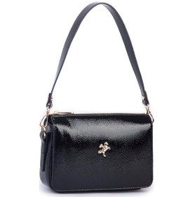 Resim Nas Bag Kadın Omuz Ve Çapraz Çanta Siyah Rugan Siyah Rugan 