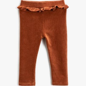 Resim Kız Bebek Fitilli Kadife Tayt Fırfır Detaylı Beli Lastikli 