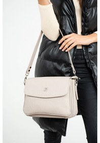 Resim Just Polo Kadın Büyük Boy Ayarlanabilir Askılı Lüks El Ve Omuz Çantası Ebat : 29 X 19 Cm Taş 