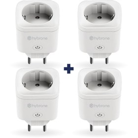 Resim Hybrone Akım Korumalı Wi-Fi Akıllı Priz, 4lü Set, Enerji İzleme, Çocuk Kilidi, Uygulama ile Kontrol 