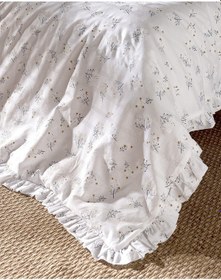 Resim Madame Coco Jules King Size %100 Pamuk Fırfırlı Nevresim Takımı - Beyaz 8684427122655 Beyaz 