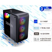 Resim ZENON Gamıng Zg-108 I5-11400f 16gb 1tb Ssd 4gb Gtx1650 Dos Masaüstü Pc (3 YIL GARANTİ) 