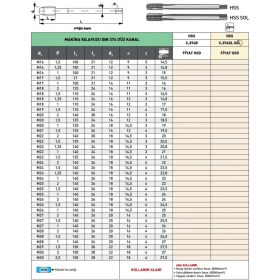 Resim Fett M22 Pld DIN374 Hss Ince Diş Düz Kanal Makina Kılavuzu 