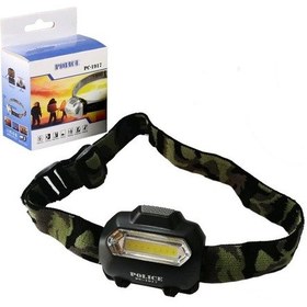 Resim Police Pc-1917 Cob 3xaaa Pilli Led Kafa Feneri Siyah 
