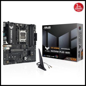 Resim Asus Tuf Gamıng A620AM-PLUS Wıfı, 4xddr5, 2x M.2, Hdmı, 2xdp, Wi-Fi 6, Bluetooth V5.3, Am5 Soket Gamıng Anakart 