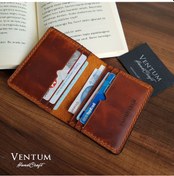 Resim Ventum Craft El Yapımı Gerçek Deri Mini Cüzdan 