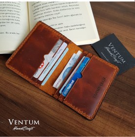 Resim Ventum Craft El Yapımı Gerçek Deri Mini Cüzdan 