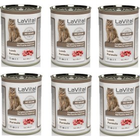 Resim La Vital Tahılsız Kuzu Etli Kedi Konservesi 400 Gr. X 6 Adet 