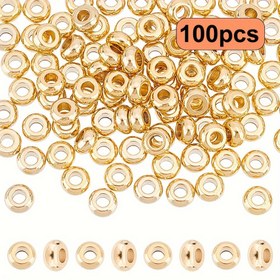 Resim 100 adet 304 Paslanmaz Çelik Aralayıcı Boncuklar - Düz Yuvarlak Altın Renkli 4x2mm, Takı Yapımı için Delikli 1.6mm, Ayakkabı & Bot Aksesuarları, Saat Tamiri - Dayanıklı Korozyona Dirençli El Sanatları Malzemeleri, Takı Yapımı için Aralayıcı Boncuklar, DIY El İşleri, Minimalist Tasarım, Paslanmaz Materyal, DIY Hobi Severler 