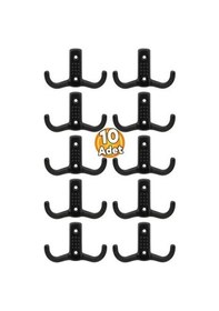 Resim 10 Adet Siyah Noktalı Askı Metal Askı Portmanto Askılık Dolap Mobilya Askısı Siyah Vidalar Dahil Siyah 