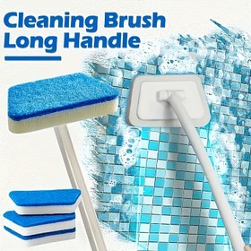 Resim Çok Amaçlı Banyo Temizlik Fırçası Seti, Uzun Saplı - Çıkarılabilir ve Değiştirilebilir Başlıklar, Fayanslar, Zeminler ve Küvetler İçin Uygun - Temel Ev Temizliği Aracı 