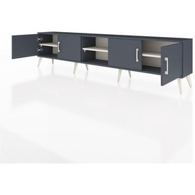 Resim Arges Tv Ünitesi 3 Raflı 4 Kapaklı 220x30x51 Antrasit-antrasit/aytaşı Antrasıt/aytası - Antrasıt 