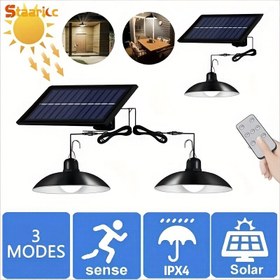 Resim Staaricc 1 Güneş LED Asma Işık - Çift/Tek Başlık, İç ve Dış Mekan Kullanımı İçin Uygun - Duvara Monte, Uzaktan Kumanda, Ayarlanabilir Parlaklık, Zamanlayıcı Fonksiyonu, Avlu, Koridor, Kapı, Garaj Aydınlatma Dekoru, Sokak ve Alan Aydınlatması İçin İdeal 
