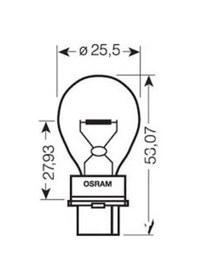 Resim 12v P27w Siyah Soketli Fren Ampulü Osram 3156 