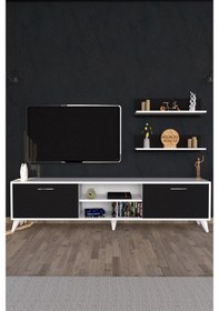 Resim Moonlife Zümrüt Tv Ünitesi Beyaz Siyah 