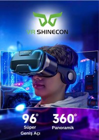 Resim VR Shinecon G02ed 3d Kulaklıklı Sanal Gerçeklik Gözlüğü 4.7-6.6 Inç Akıllı Telefonlarla Panoramik 