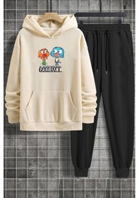 Resim Gumball Baskılı Eşofman Takımı Bej 