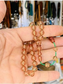 Resim ATEŞ KEHRİBAR TESBİH ŞEFFAF SARI KÜRE MODEL 