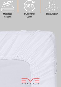 Resim Bebek & Çocuk Antialerjik Pamuklu RanForce Lastikli Çarşaf ve Yastık Kılıfı Takımı - Lacivert / 70 x 140 