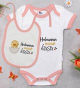 Resim Bitmeyen Kartuş Bk Kids Teyzesinin Balı Tasarımlı Pembe Bebek Body Zıbın Ve Mama Önlüğü 